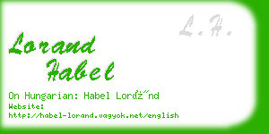 lorand habel business card